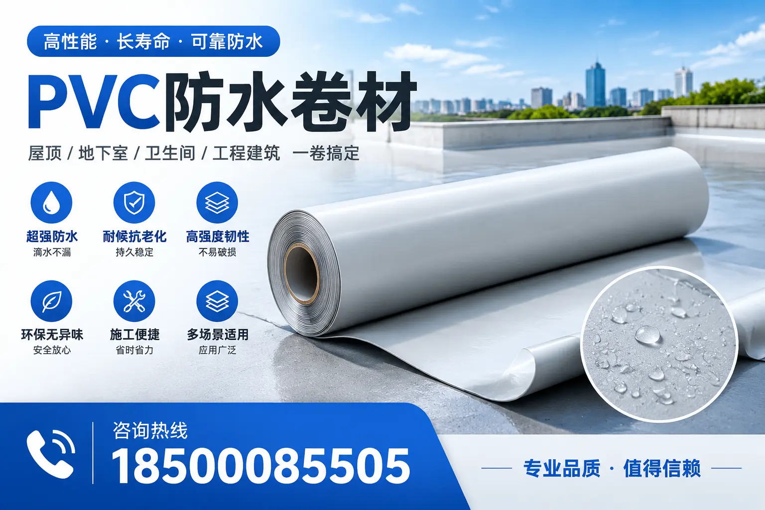 PVC防水卷材的防水效果评测,适合白杨的科学依据